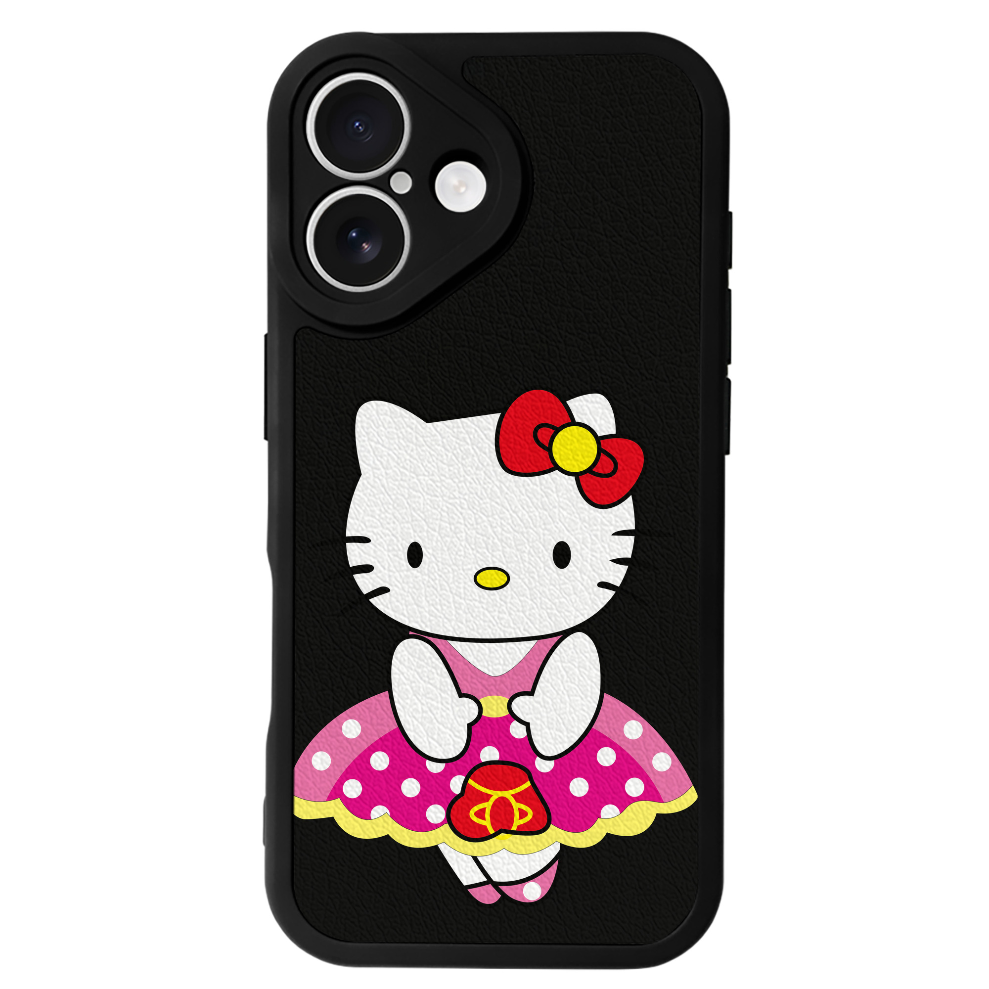 （画像用） Hello Kitty ハローキティ 【iPhone 16シリーズ対応】シリコンスマホケース（レザー調） 材質：シリコン